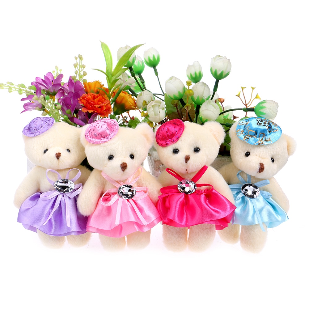  Ϳ  ҳ ׵  ̴  Ȱ   峭  Ƽ Ȩ ׸ ϱ/Lovely Cute Hat Baby Girl Teddy Bear Mini Model Bow Design Plush Toys For Wedding Part